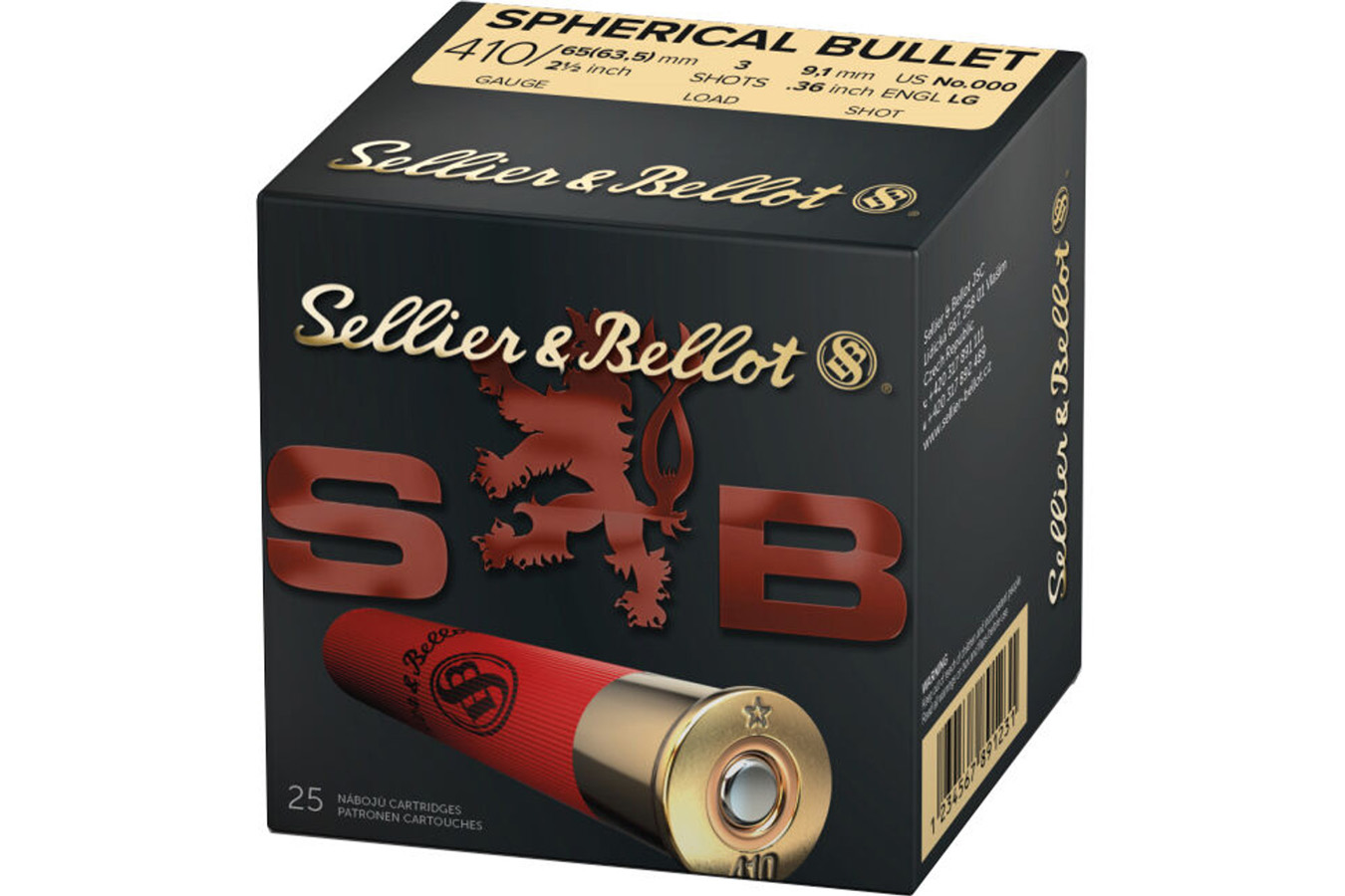 SELLIER AND BELLOT 410 Bore 2 1/2 Inch 3-Pellet 000 Buckshot 25/Box